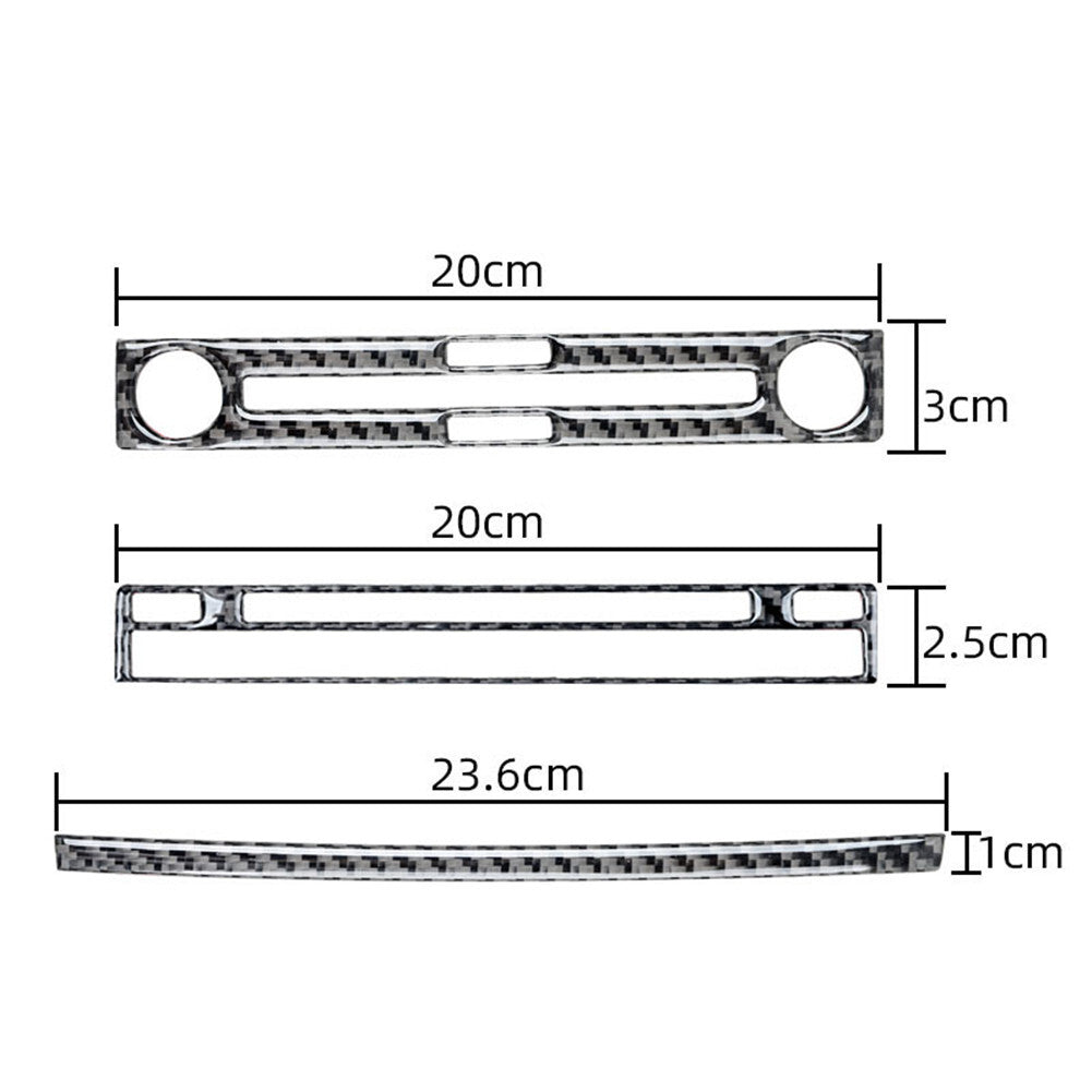 3Pcs Carbon Fiber Interior CD Console Cover Trim for Subaru Forester 2009-2013
