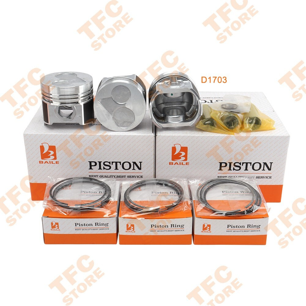 New Kit Piston Rings STD FITS Kubota D1703 4 Cylinders 1A091-21114