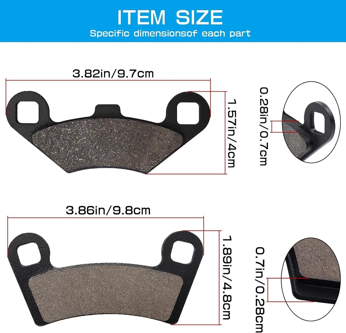Brake Pads for Polaris RZR 800 EPS 2010-2014,570 EPS 2013-2015,RZR 800 S EPS