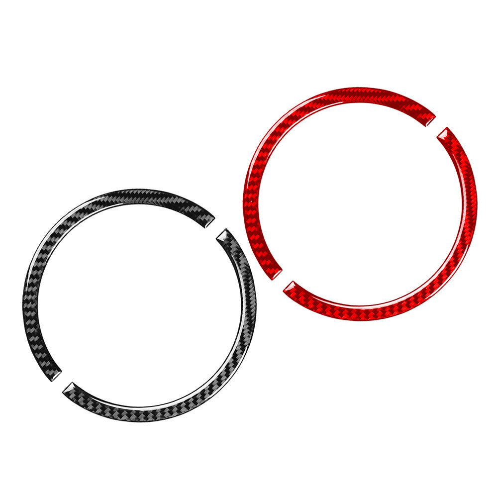 Carbon Fiber Interior Door Handle Ring Trim Cover for Fiat 500 2012-2015