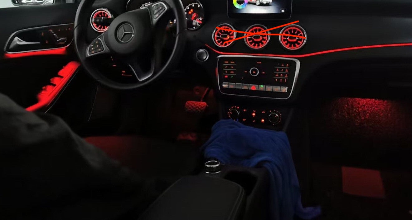 Retrofit Illuminated 12 color LED Ambient light for Mercedes GLA X156 2014-2019