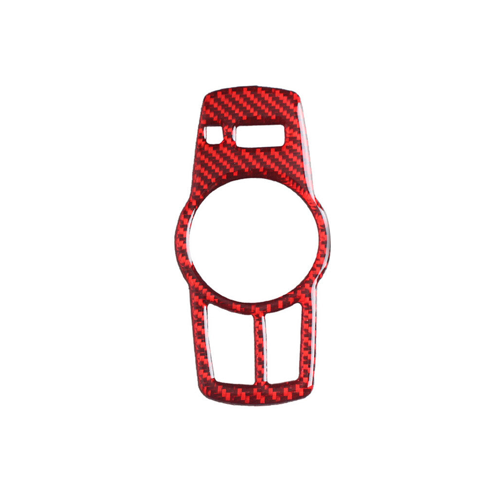 Red carbon fiber headlight switch trim for BMW 5 Series F10 2008-2017