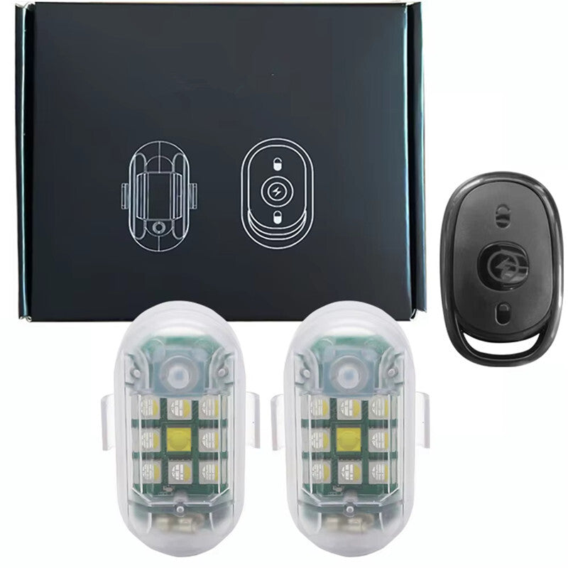 2x Wireless LED Drone Strobe Light for Motorcycle Remote Control Indicator Light