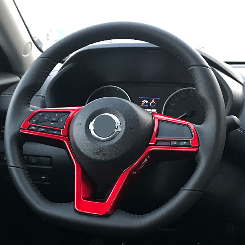 Red Internal Steering Wheel Frame Moulding Trim 3X for Nissan Versa 2020-2023