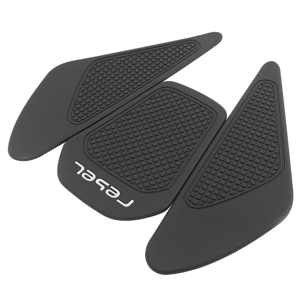 Fuel tank traction decals, side mats, and gas stickers suitable for Honda Rebel CMX300 and CMX500.