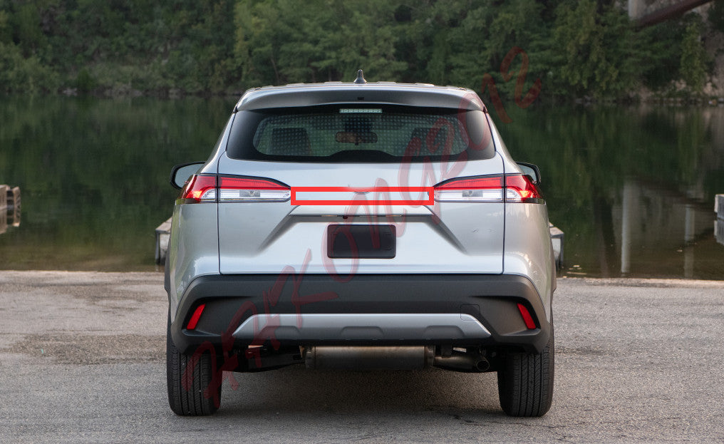 for Toyota for Corolla Cross 2022 Carbon Fiber Rear Trunk Logo Molding Cover Trim 1x