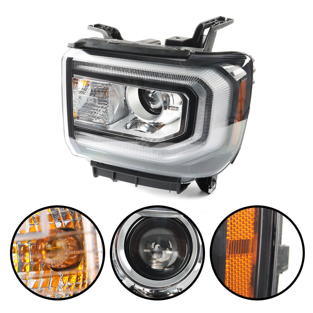 Headlight For 2016-2018 for GMC Sierra1500 LED DRL Projector Right Side HID/Xenon