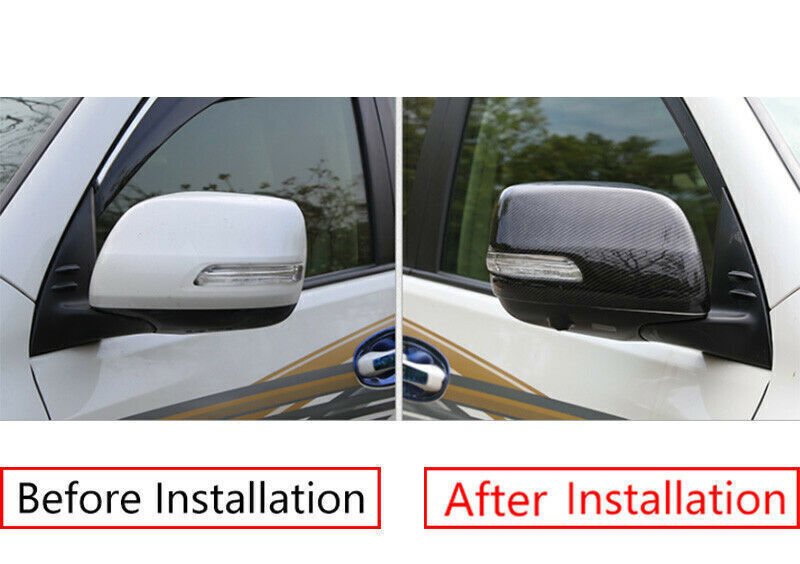 for Toyota for Land Cruiser 2016-21 Carbon Fiber Door Rearview Mirror Cover Trim Cap