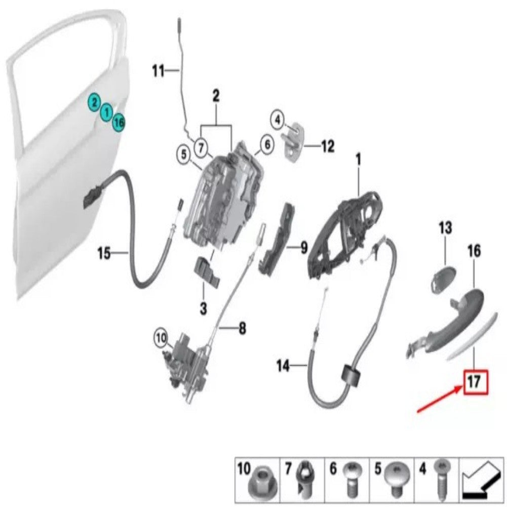 Exterior Door Handle Cover for BMW 5 G30 G31 G32 G38 17-22