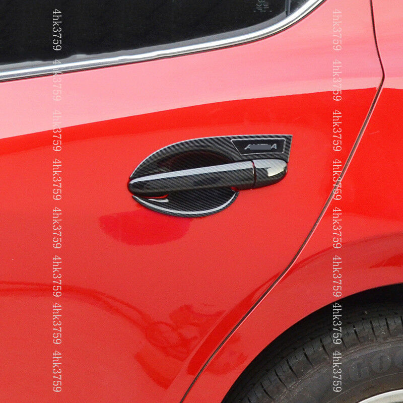 For Mazda3 Axela 2014-2018 Carbon Fiber Exterior Door Handle+Bowl Trim Cover New