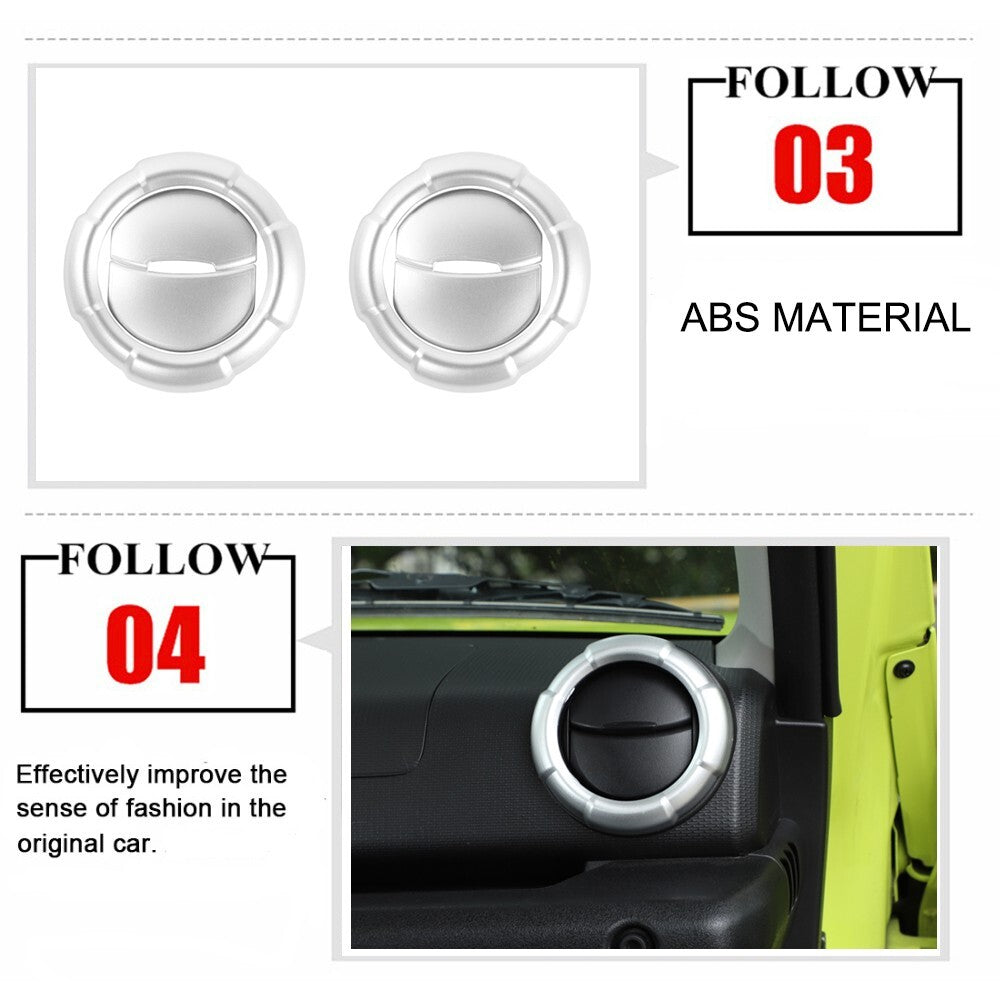 Silver Center Console Air Condition Vent Outlet Cover for Suzuki for Jimny 2019-2023