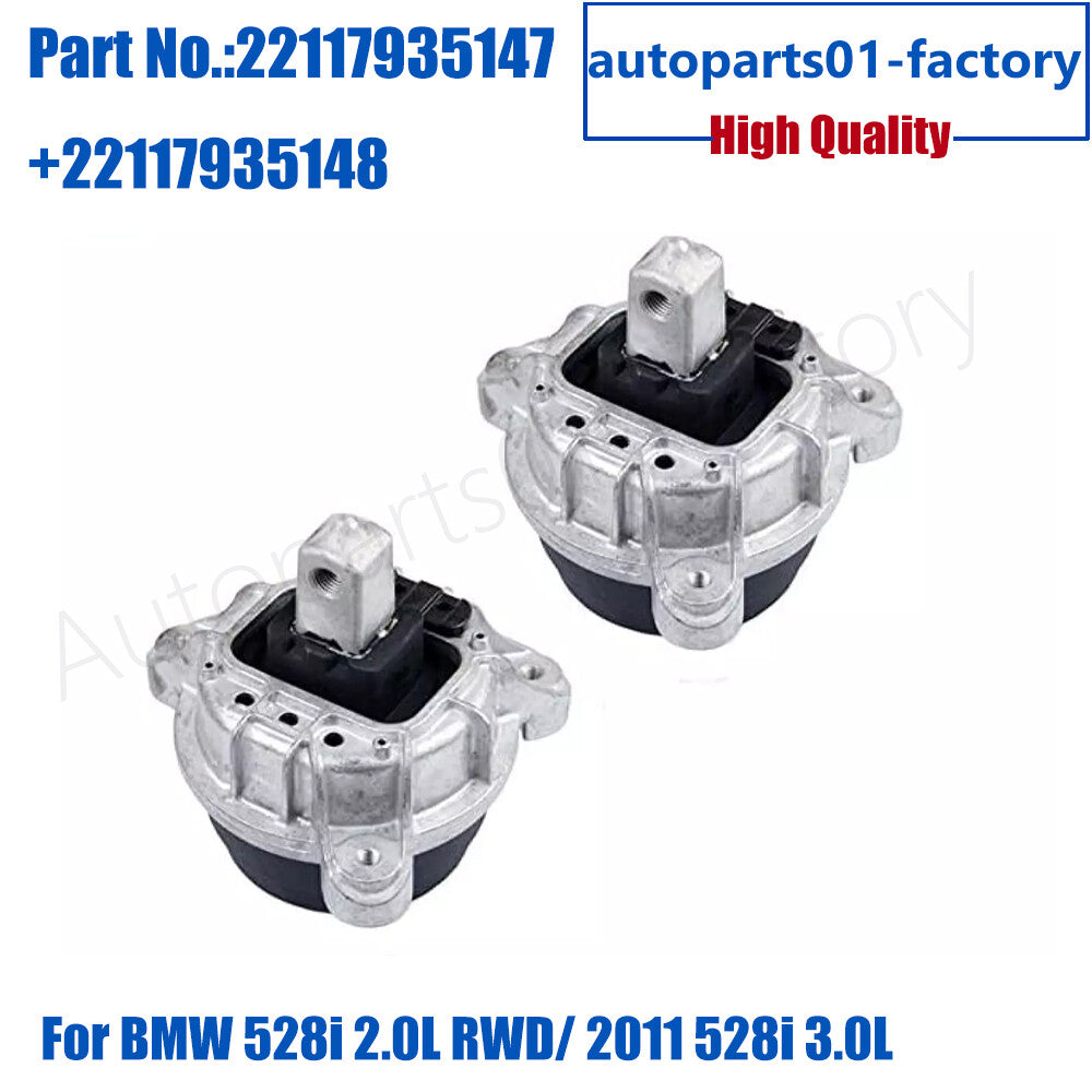 Front L R Motor Mount Fit for BMW 528i 2.0L RWD/ 2011 528i 3.0L 2012-2016