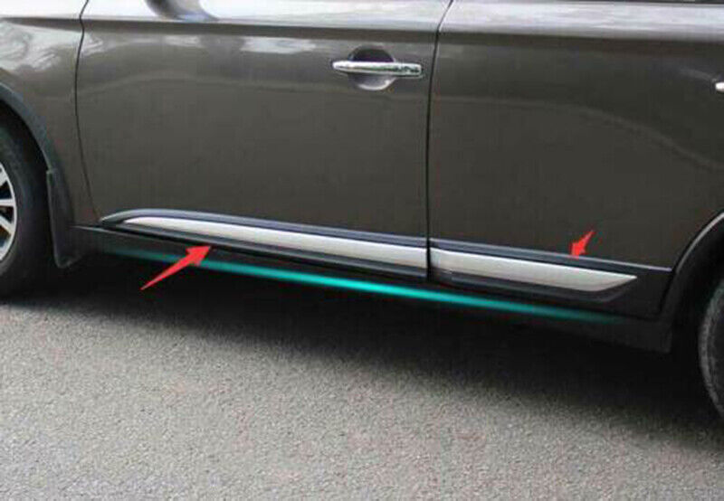 for Mitsubishi Outlander 2016-21 Silver+Black Door Guard Molding Panel Covers 4P