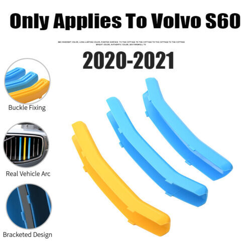 3-Color Front bumper Mesh Grille Grill Strip Cover Trim for Volvo S60 2020-2021