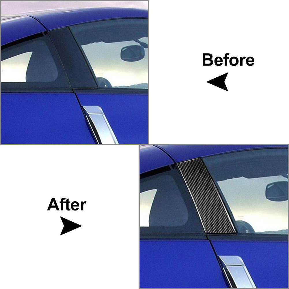 2x Car Exterior Door Window B Pillar Post Cover Trim for Nissan 350Z Z33 2003-09