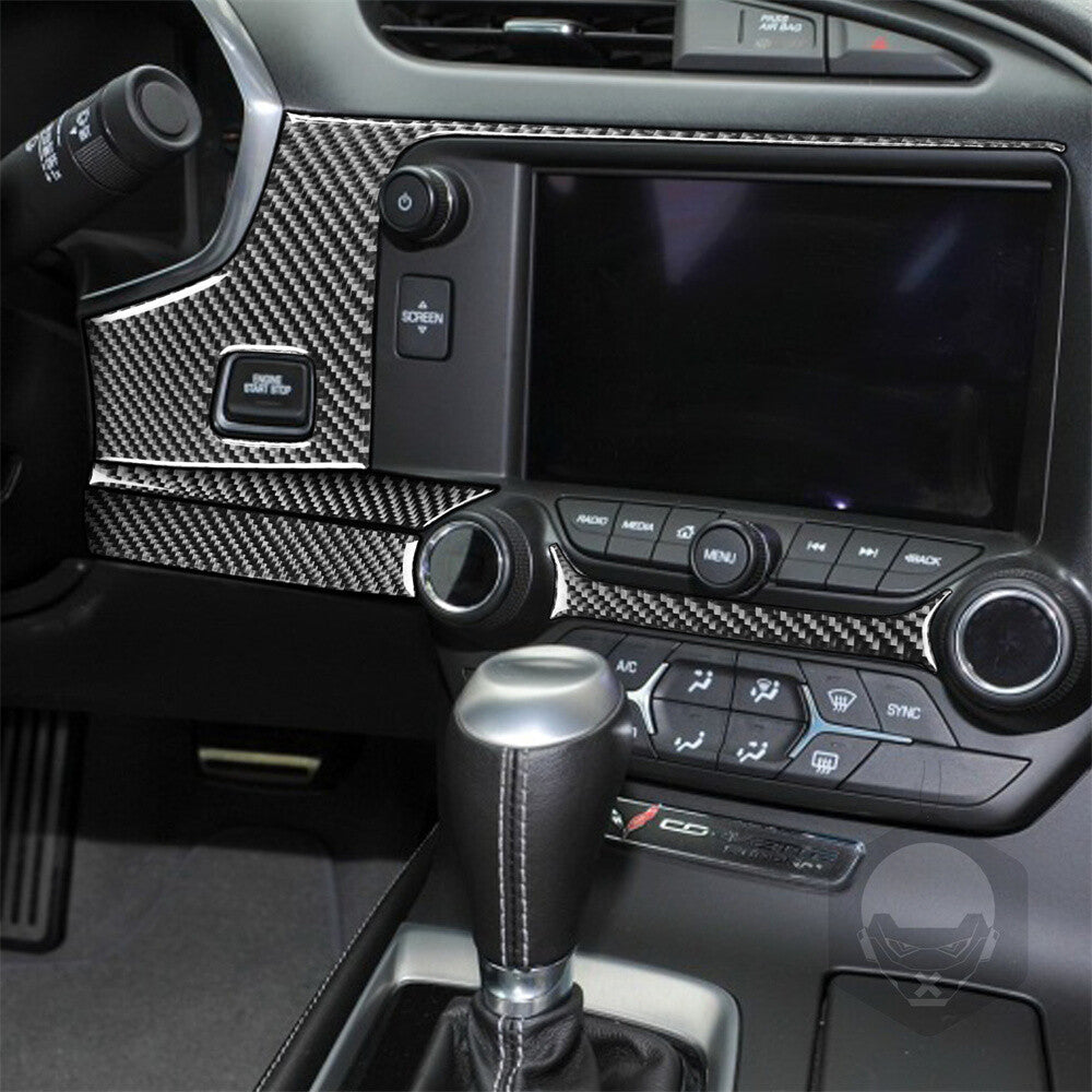 for Corvette C7 2014-19 Central Control GPS Navigation Panel Trim Carbon Fiber¡Á4