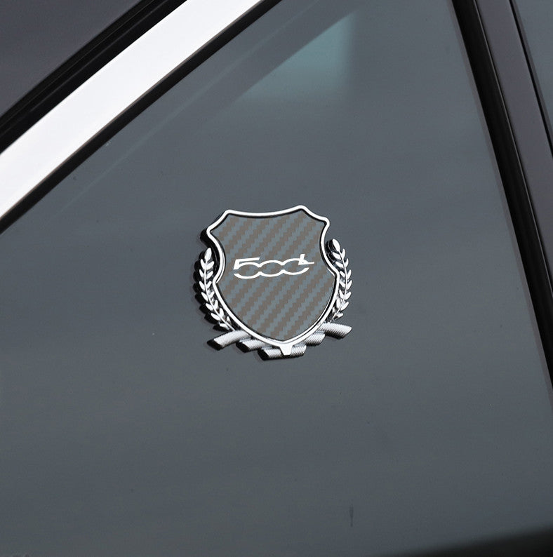 Metallic Carbon Side Fender and Window Badge Stickers for Fiat 500L Cars