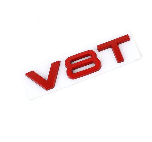 2-Pack for Audi V8T Side Fender Rear Badge Stickers Red A3 for A4 for A5 for A6 A7 for A8 Q3
