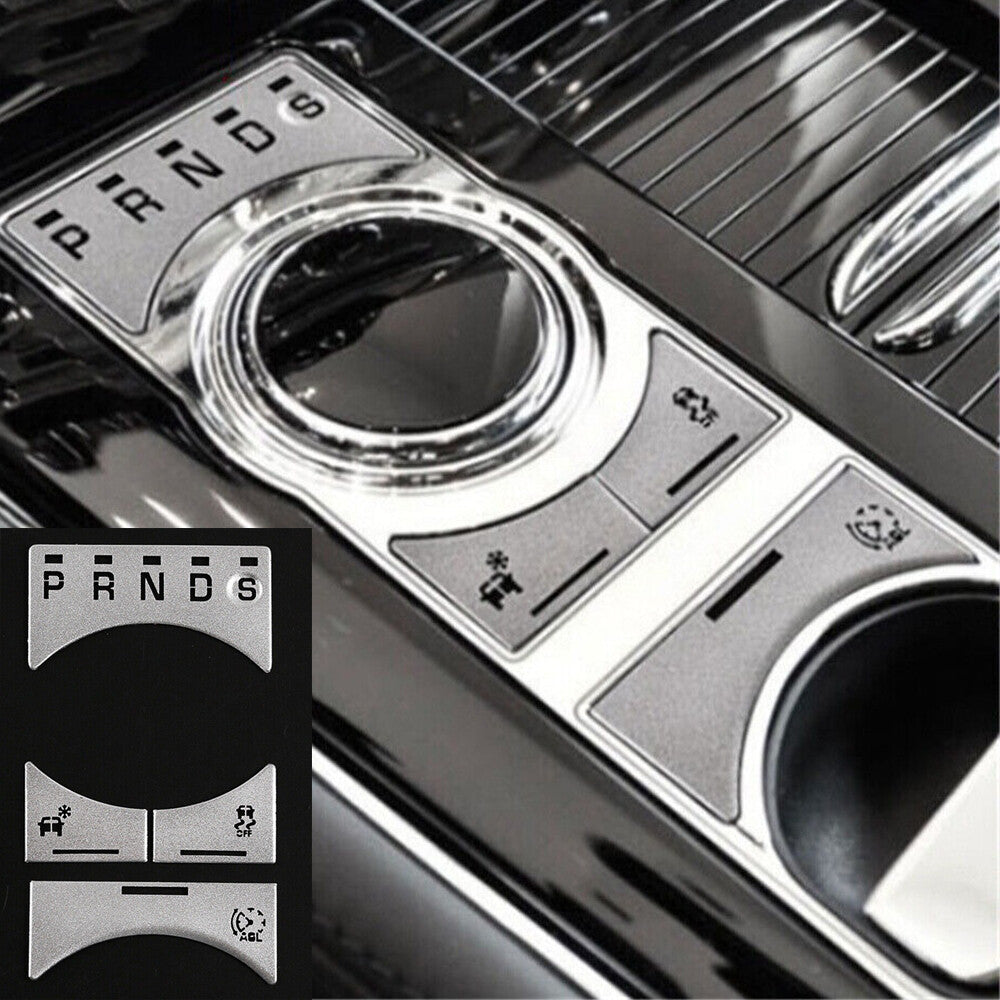 Fit for Jaguar XJ 2010-19 Alloy Silver Center Gear Shift Switch Button Trim 4PCS