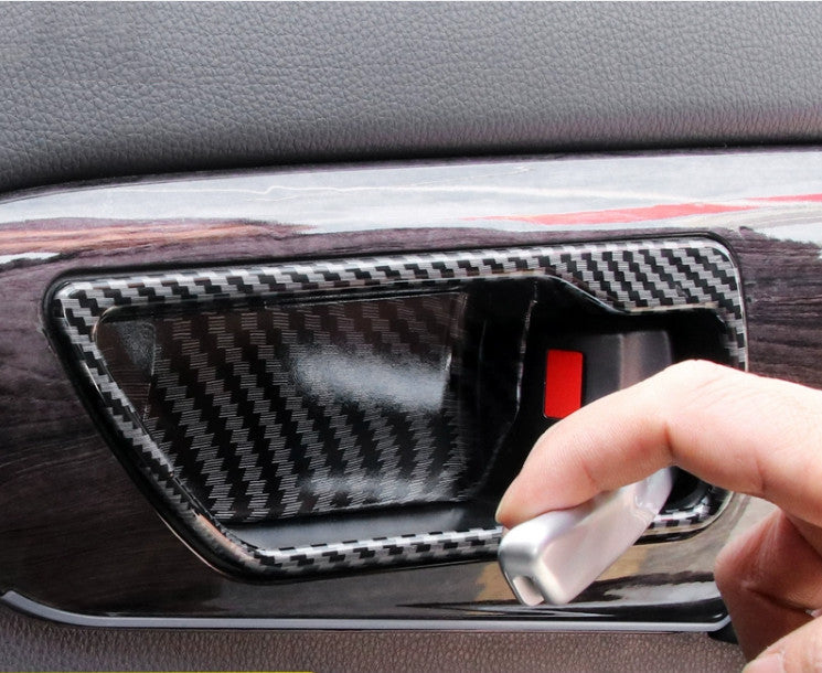 for Toyota Highlander 20-2024 4P Carbon Fiber Inner Door Handle Bowl Cover Trim