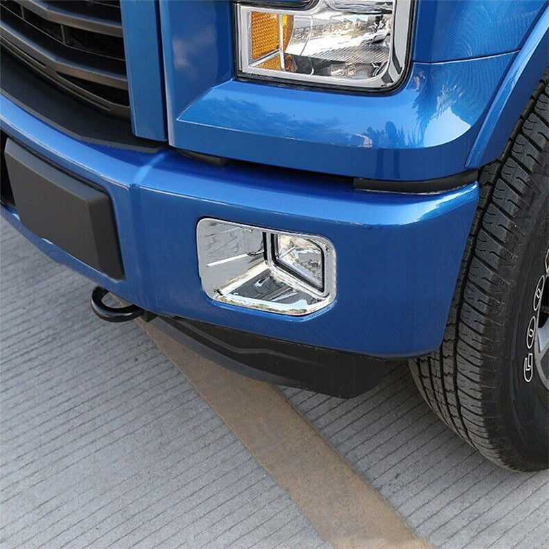 for Ford F150 F-150 2015-2020 ABS Chrome Front bumper Fog Light Lamp Cover Trim
