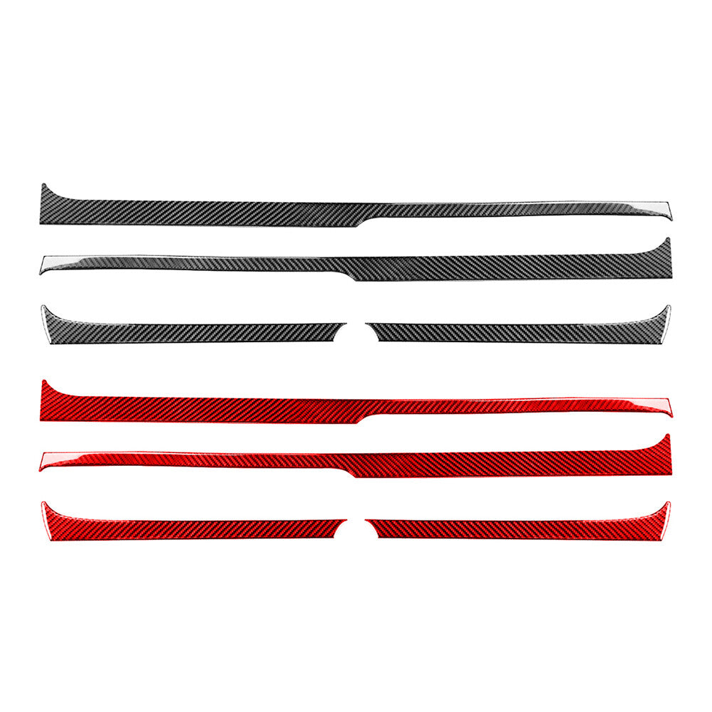 Door Panel Decorative Trim Cover Carbon Fiber Fit for Toyota Tundra 2014-2021 Red