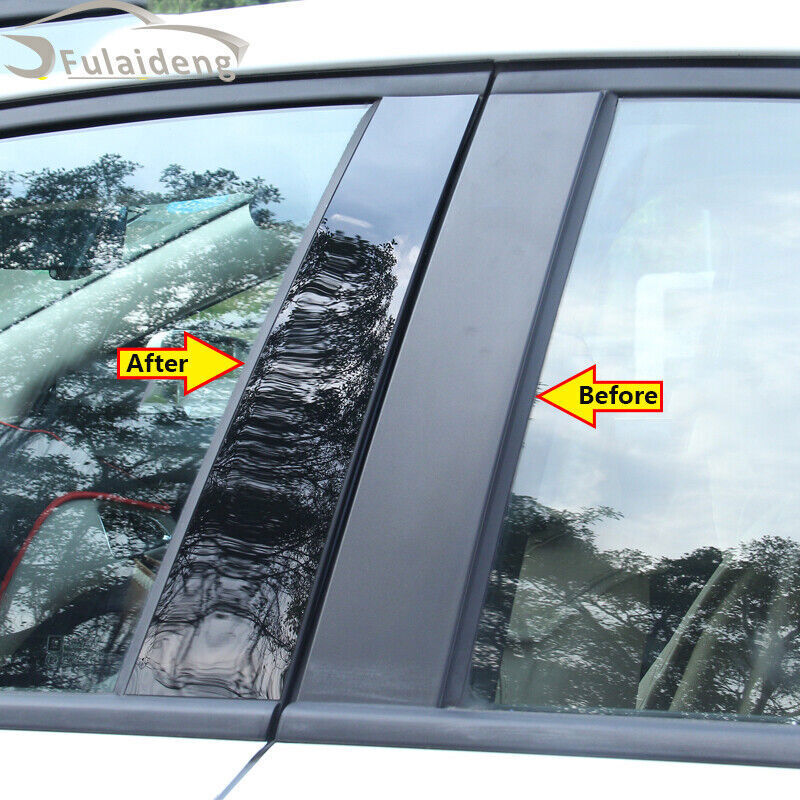 for Honda HR-V Vezel 2016-2022 PC Black Door Window BC Pillar Post Trim Sticker