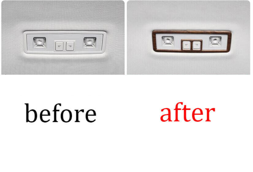 1P for Volkswagen Atlas 2018-2023 Wood Grain Rear Reading Light Lamp Frame Trim