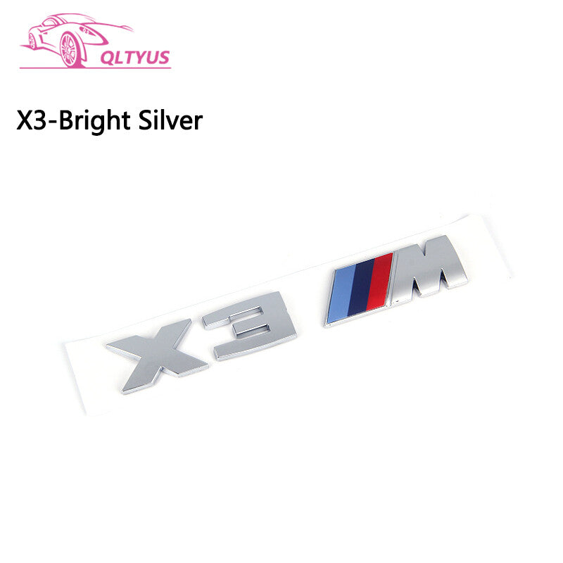 for BMW Silver Trunk Badge X3 M Small Engraved Decal Badge Set