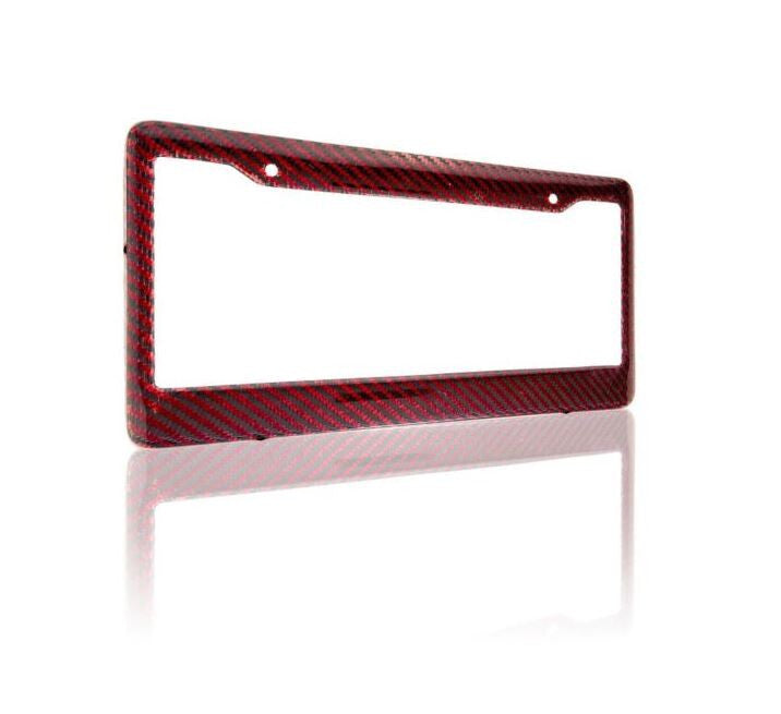 Car license plate frame cover cap trunk red carbon fiber suitable for Toyota