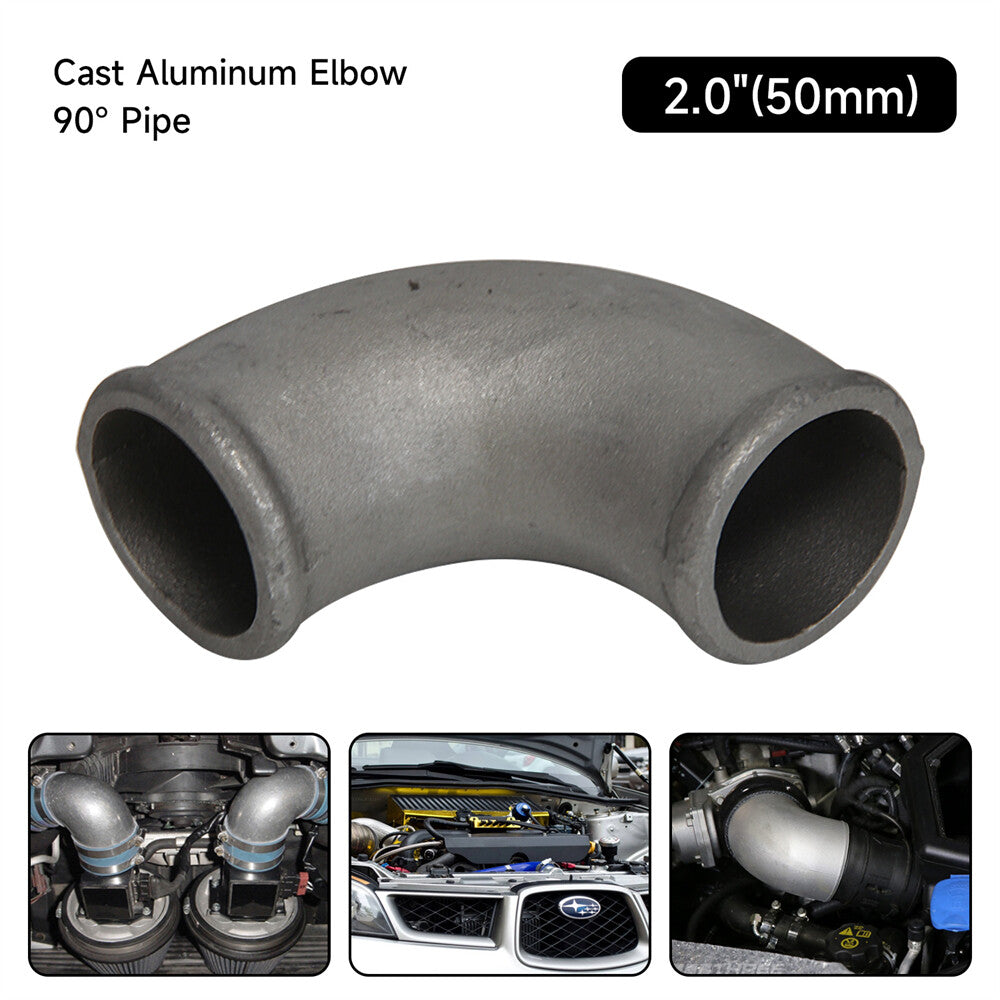 50mm 2 Cast Aluminum 90 Degree Elbow Pipe Turbo Intercooler Pipe Universal