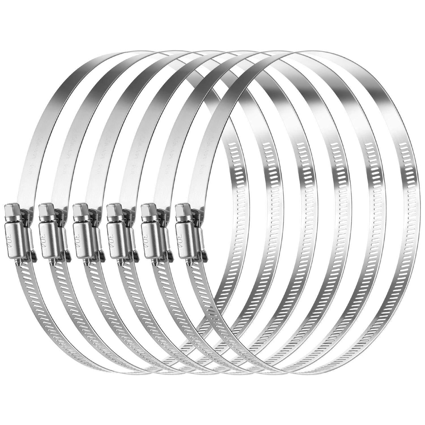Adjustable 6-inch hose clamp, worm gear hose clamp, fuel line clamp