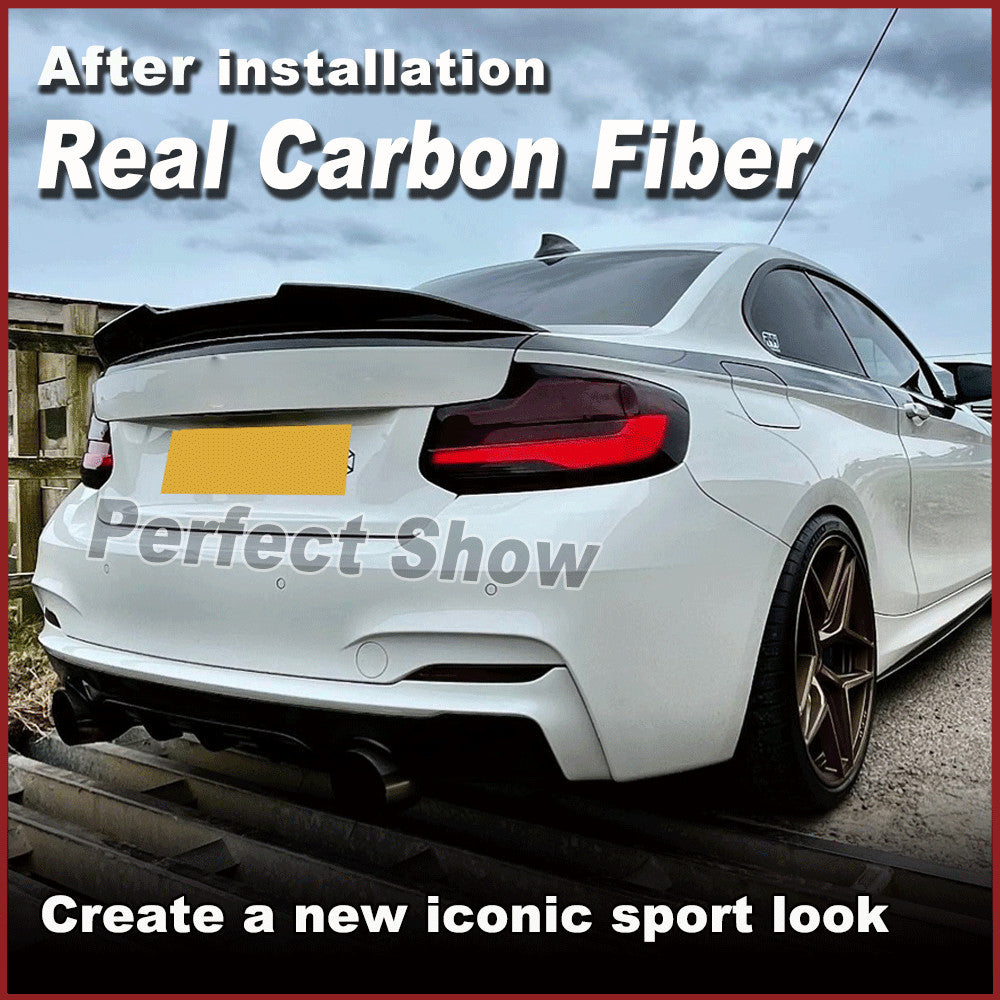 Carbon Fiber Rear Trunk Spoiler Wing Fit for BMW F22 228i 230i M235i Coupe 13-19