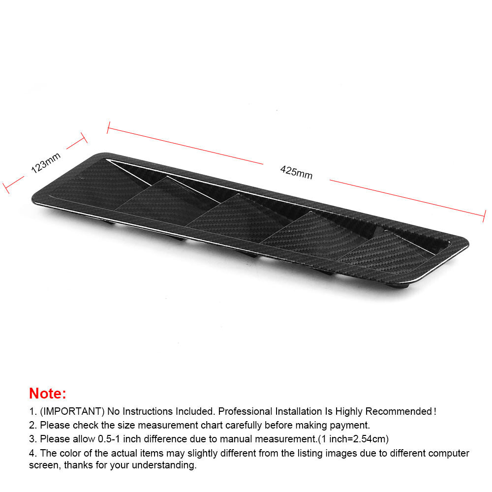 Car Carbon Fiber Hood Vent Louver Cooling Panel Trim Universal 1 Pair