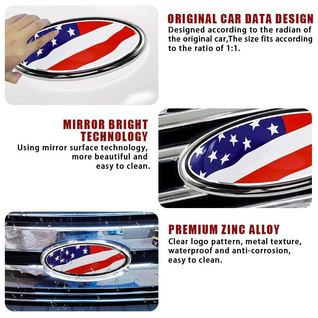 9inch for ford F150 Expedition Emblem US Flag Front Grille Decal Tailgate Badge