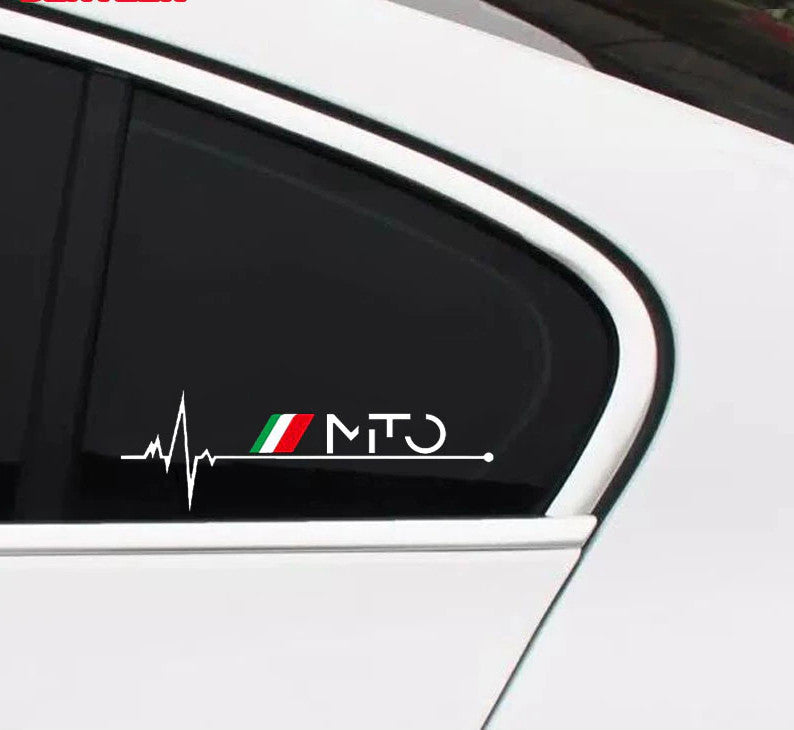 2-pack Mito white car window sticker badges for Alfa Romeo MITO 147 156 159