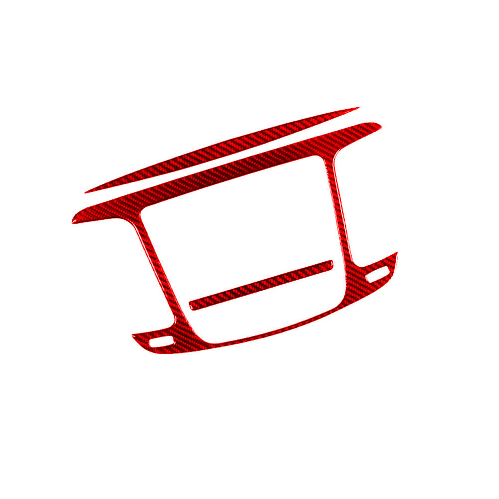 3X Red Carbon Fiber Multimedia Console Frame Cover Trim for Chrysler 200 2015-17