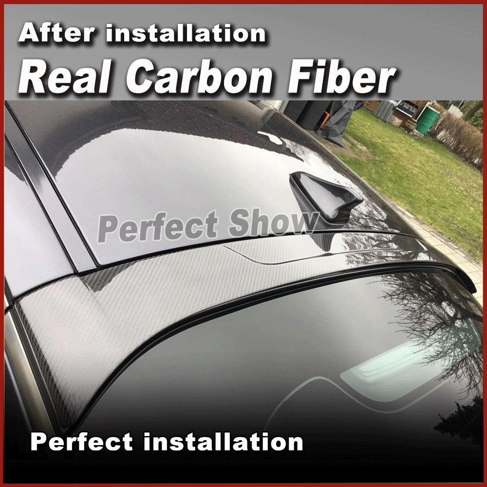 for Kia Stinger 2018-2023 Real Carbon Rear Roof Spoiler Window Trunk Wing Lip
