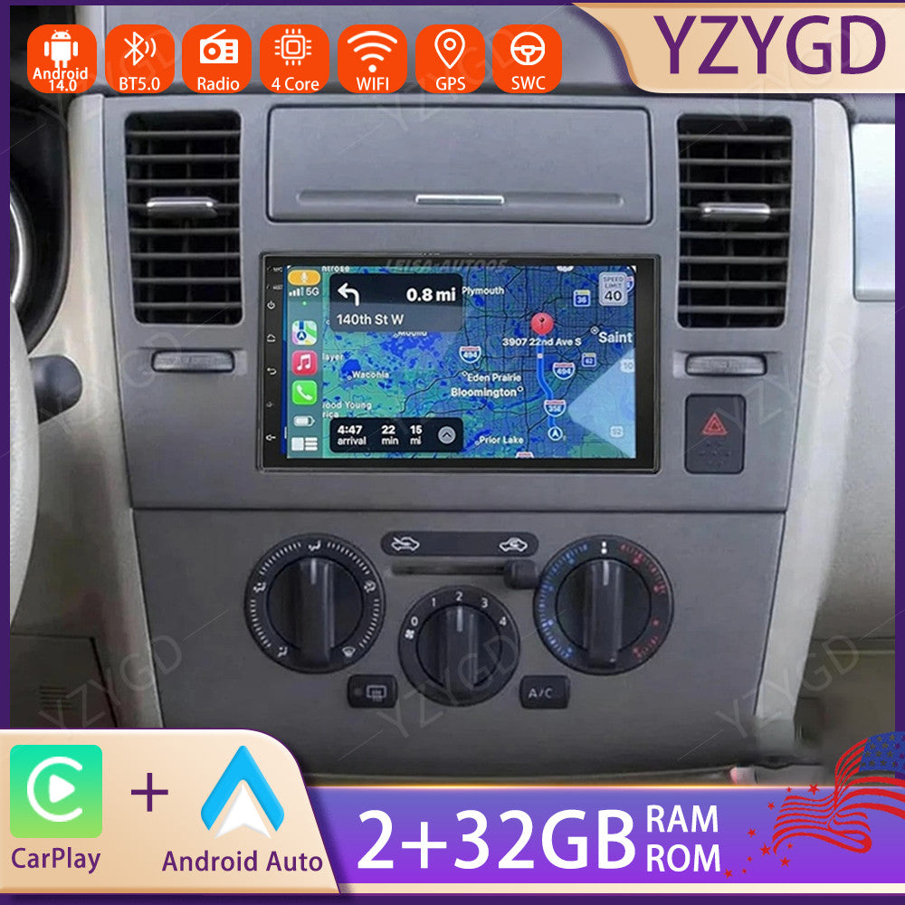 for Nissan Tiida 2007-2011 7Carplay Car Radio Stereo Android 14 GPS Navi WIFI