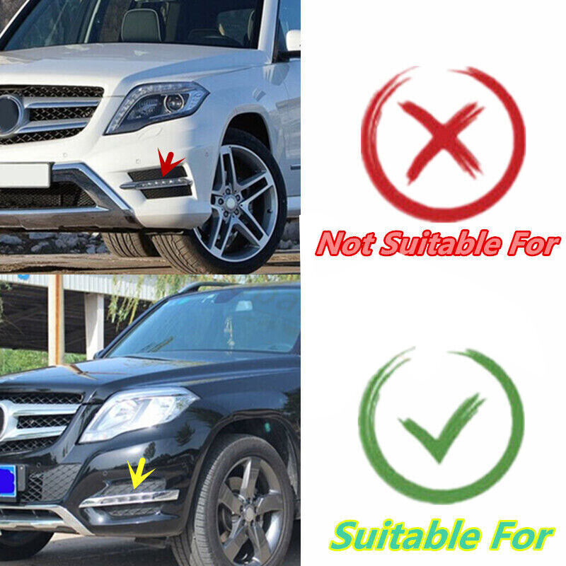 Left Side Front Fog Light Chrome Trim Bezel Cover for Benz X204 GLK 2013-2015