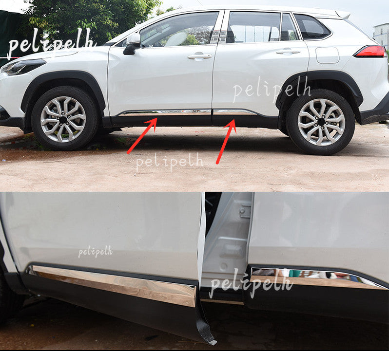 for Toyota for Corolla Cross 2022 Chrome Steel door body side molding Cover trim 4x