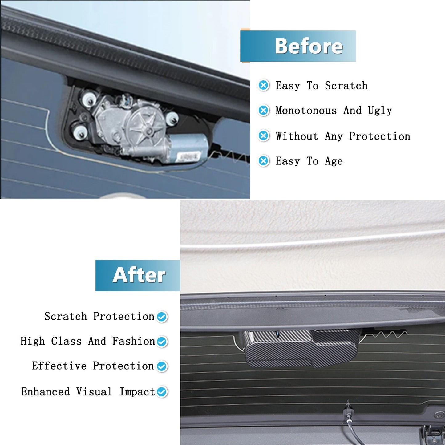 Rear Wiper Inner Cover Trim for Ford Bronco 2021 2022 2023 Wiper Protection Case