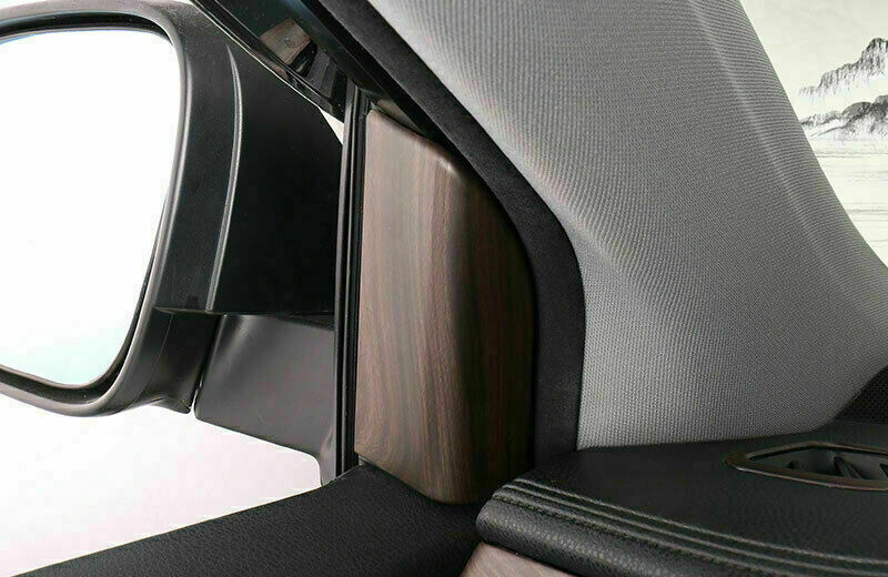 2P Wood Grain A Pillar Front Triangle Cover Trim for Toyota Highlander 2014-2019