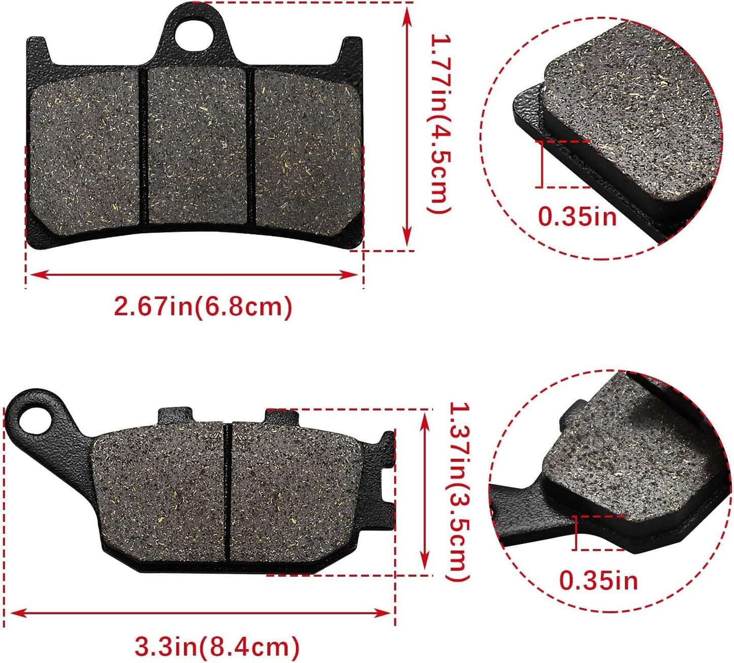 Brake Pads for Yamaha FZ1 FZ6 FZ8 YZF R1/R6/R6S 2003-2007 YZF600R XSR900 XSR700