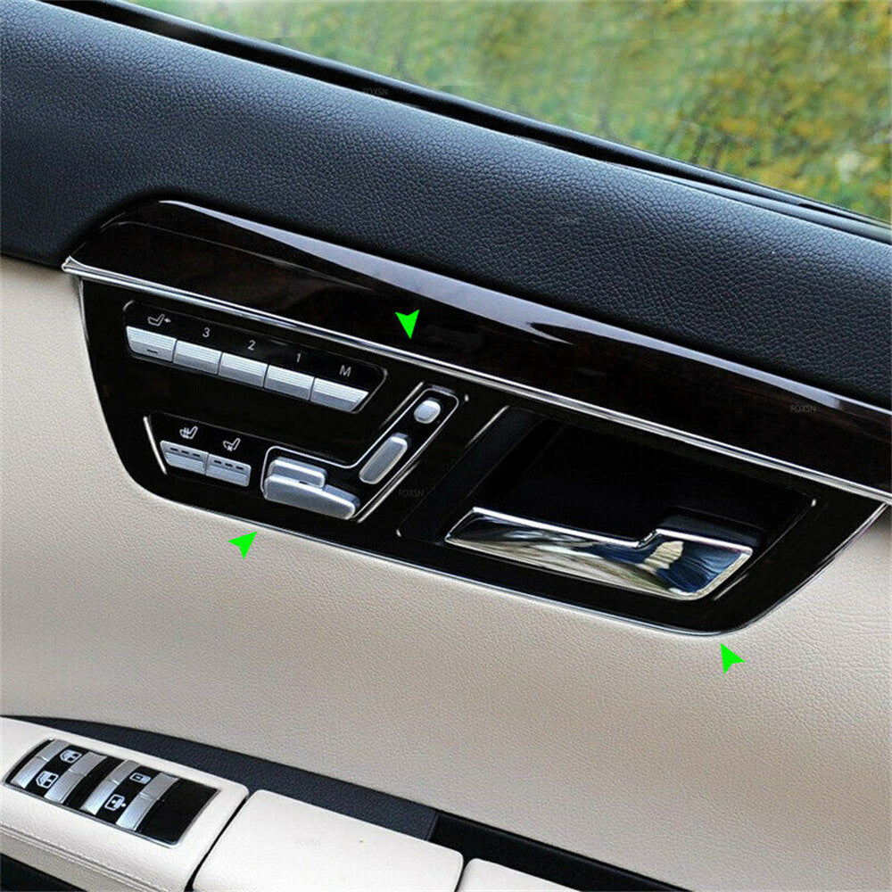 7¡ÁGloss Black ABS Inner Door Handle Cover for Mercedes-Benz S Class W221 2008-12