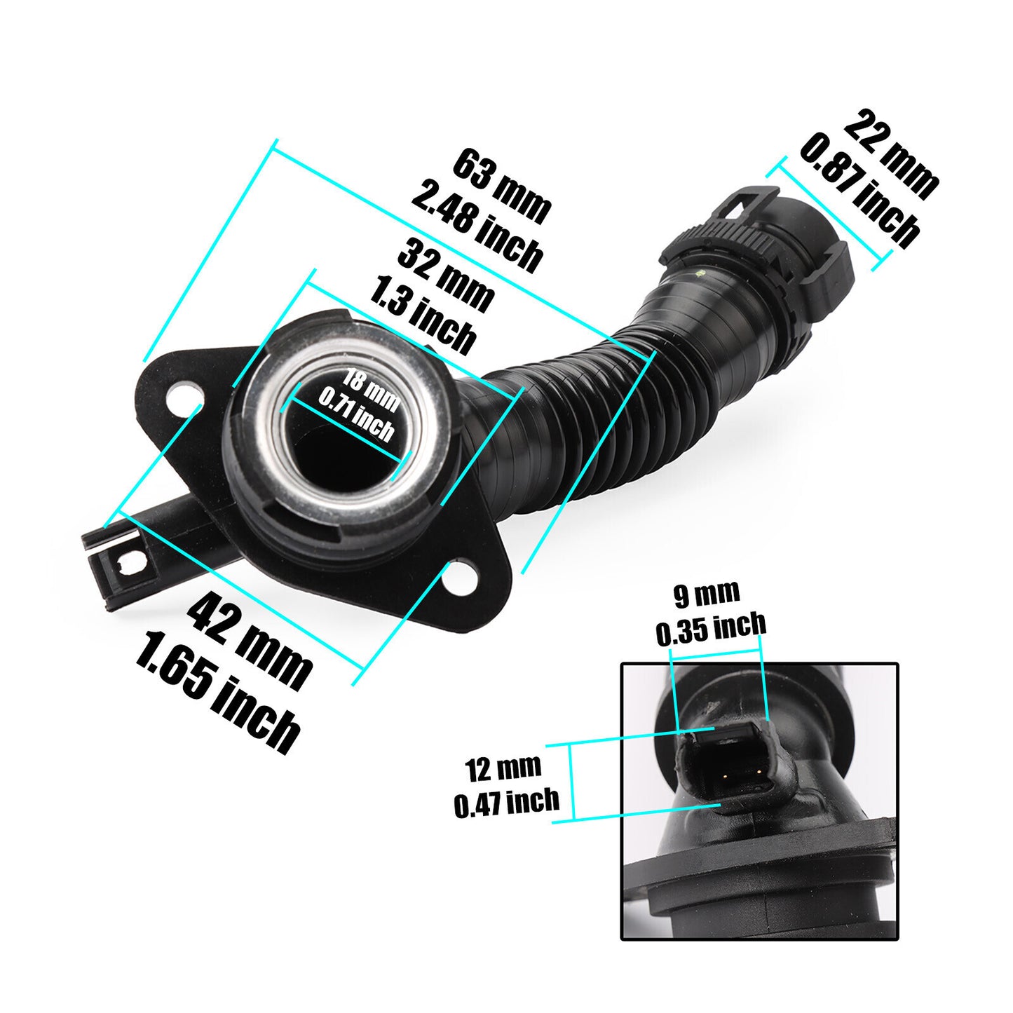 1PC Crankcase Vent Hose From Valve Cover 11127584128 for BMW N55 640i 535i New