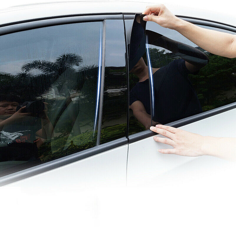 6P Black Pillar Post Trim for Jeep Cherokee 2014-2020 Set Door Cover Piano Decor