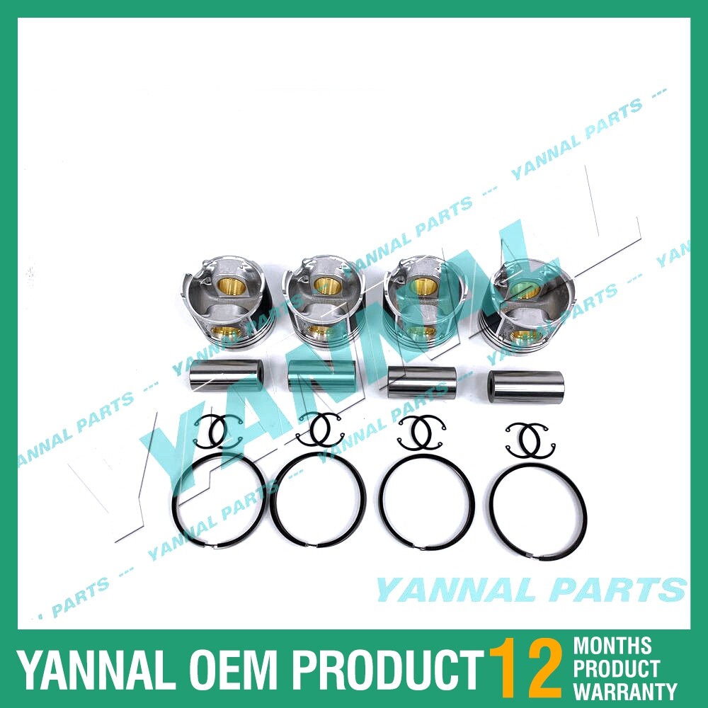 4-piece piston with piston rings + 0.5 mm for Komatsu 4D76 engine (extra-large size)