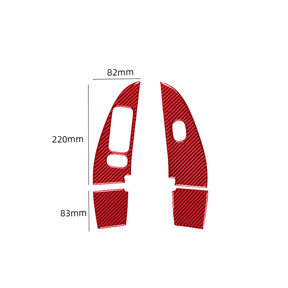 Red carbon fiber interior window control bezel for Mercedes-Benz W203 2005-07