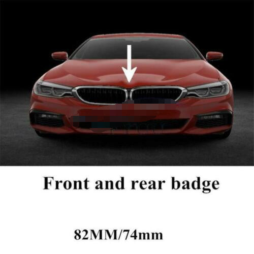 2PC Front Hood Rear Trunk (82mm 74mm) Badge compatible for BMW 51148132375